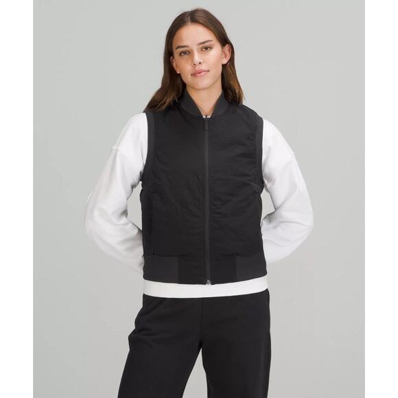 Lululemon Non-stop Bomber Vest In Black - Size 4 - Picture 2 of 6